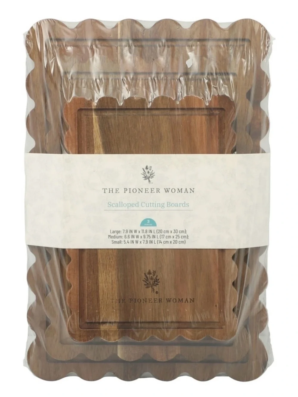 The Pioneer Woman 3-Piece Acacia Wood Scalloped Cutting Boards
